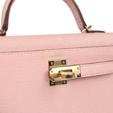Hermes Special Order (HSS) Kelly Sellier 20 Rose Sakura Verso Chevre Mysore Permabrass Hardware