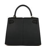 Hermes Padded Kelly Sellier 25 Black Swift Gold Hardware - Thumbnail View 4