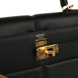 Hermes Padded Kelly Sellier 25 Black Swift Gold Hardware - Thumbnail View 7