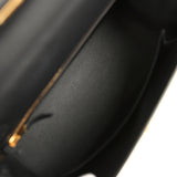 Hermes Padded Kelly Sellier 25 Black Swift Gold Hardware - Thumbnail View 8