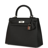 Hermes Kelly Sellier 25 Black Epsom Palladium Hardware - Thumbnail View 5