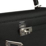 Hermes Kelly Sellier 25 Black Epsom Palladium Hardware - Thumbnail View 7