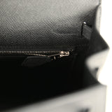 Hermes Kelly Sellier 25 Black Epsom Palladium Hardware - Thumbnail View 9