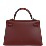 Hermes Kelly Sellier 20 Rouge H Madame Gold Hardware - Thumbnail View 4
