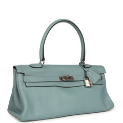 Vintage Hermes Shoulder Kelly 42 JPG Ciel Clemence Palladium Hardware