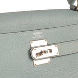 Vintage Hermes Shoulder Kelly 42 JPG Ciel Clemence Palladium Hardware