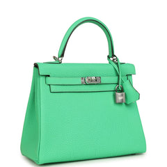 Hermes Kelly Retourne 25 Vert Comics Togo Palladium Hardware