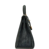 Vintage Hermes Kelly Sellier 32 Bleu Indigo Doblis Gold Hardware - Thumbnail View 3