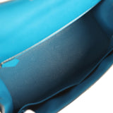 Pre-owned Hermes Kelly Sellier 28 Bleu Izmir Epsom Palladium Hardware - Thumbnail View 8