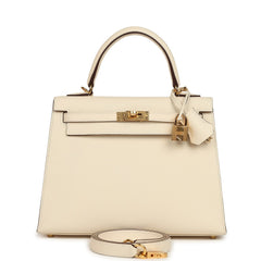 Hermes Kelly Sellier 25 Nata Epsom Gold Hardware