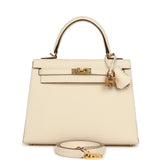 Hermes Kelly Sellier 25 Nata Epsom Gold Hardware - Thumbnail View 1