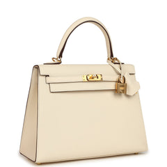 Hermes Kelly Sellier 25 Nata Epsom Gold Hardware