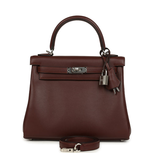 Hermes Kelly Retourne 25 Terre Cheri Palladium Hardware