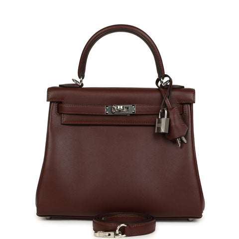 Hermes Kelly Retourne 25 Terre Cheri Palladium Hardware