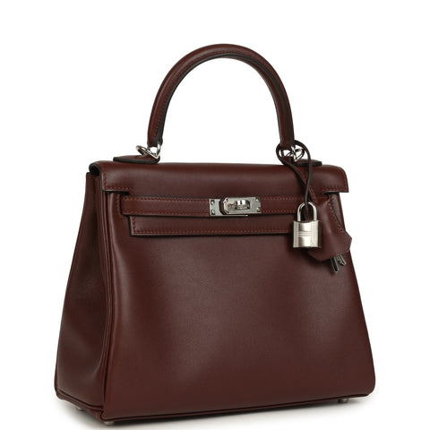 Hermes Kelly Retourne 25 Terre Cheri Palladium Hardware