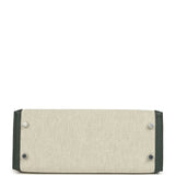 Hermes Kelly Sellier 25 Vert Mangrove and Ecru & Vert Amande Toile H Canvas Palladium Hardware - Thumbnail View 6