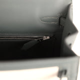 Hermes Kelly Sellier 25 Vert Mangrove and Ecru & Vert Amande Toile H Canvas Palladium Hardware - Thumbnail View 8