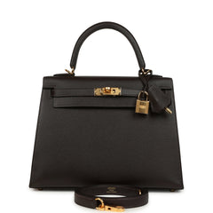 Hermes Kelly Sellier 25 Bai Brun Madame Gold Hardware