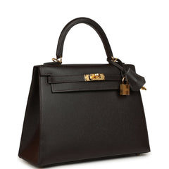 Hermes Kelly Sellier 25 Bai Brun Madame Gold Hardware