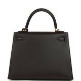 Hermes Kelly Sellier 25 Bai Brun Madame Gold Hardware - Thumbnail View 4