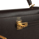 Hermes Kelly Sellier 25 Bai Brun Madame Gold Hardware - Thumbnail View 7