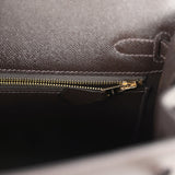 Hermes Kelly Sellier 25 Bai Brun Madame Gold Hardware - Thumbnail View 9