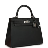 Hermes Kelly Sellier 25 Black Epsom Palladium Hardware - Thumbnail View 2