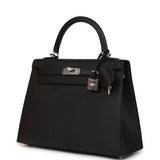 Hermes Kelly Sellier 25 Black Epsom Palladium Hardware - Thumbnail View 5