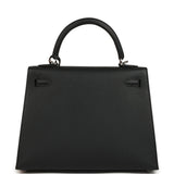 Hermes Kelly Sellier 25 Black Epsom Palladium Hardware - Thumbnail View 4