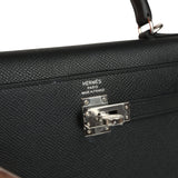 Hermes Kelly Sellier 25 Black Epsom Palladium Hardware - Thumbnail View 7
