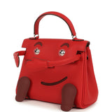 Hermes "Quelle Idolle" Kelly Doll Rouge Radieux and Rouge H Swift Palladium Hardware - Thumbnail View 5