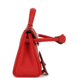 Hermes "Quelle Idolle" Kelly Doll Rouge Radieux and Rouge H Swift Palladium Hardware - Thumbnail View 3