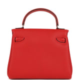 Hermes "Quelle Idolle" Kelly Doll Rouge Radieux and Rouge H Swift Palladium Hardware - Thumbnail View 4
