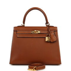 Hermes Kelly Sellier 25 Fauve Barenia Gold Hardware
