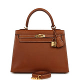 Hermes Kelly Sellier 25 Fauve Barenia Gold Hardware - Thumbnail View 1