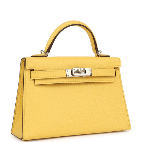 Hermes Kelly Sellier 20 Jaune Mango Epsom Palladium Hardware