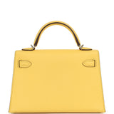 Hermes Kelly Sellier 20 Jaune Mango Epsom Palladium Hardware - Thumbnail View 4