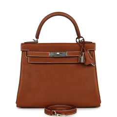 Hermes Kelly Retourne 28 Fauve Barenia Faubourg Palladium Hardware