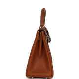 Hermes Kelly Retourne 28 Fauve Barenia Faubourg Palladium Hardware - Thumbnail View 3