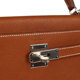 Hermes Kelly Retourne 28 Fauve Barenia Faubourg Palladium Hardware - Thumbnail View 7