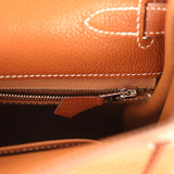 Hermes Kelly Retourne 28 Fauve Barenia Faubourg Palladium Hardware - Thumbnail View 9