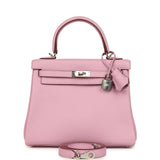 Hermes Kelly Retourne 25 Mauve Sylvestre Swift Palladium Hardware - Thumbnail View 1