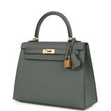 Hermes Kelly Sellier 25 Vert Amande Epsom Gold Hardware - Thumbnail View 5