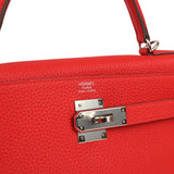 Pre-owned Hermes Kelly Retourne 32 Rouge De Couer Togo Palladium Hardware - Thumbnail View 7