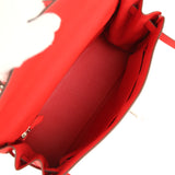 Pre-owned Hermes Kelly Retourne 32 Rouge De Couer Togo Palladium Hardware - Thumbnail View 8