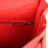 Pre-owned Hermes Kelly Retourne 32 Rouge De Couer Togo Palladium Hardware - Thumbnail View 9