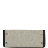 Hermes Kelly Sellier 25 Ecru & Black Toile H Canvas and Black Swift Palladium Hardware - Thumbnail View 6