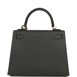 Hermes Kelly Sellier 25 Graphite Epsom Gold Hardware - Thumbnail View 4