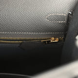 Hermes Kelly Sellier 25 Graphite Epsom Gold Hardware - Thumbnail View 9