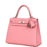 Hermes Kelly Sellier 25 Rose Confetti Epsom Palladium Hardware - Thumbnail View 5